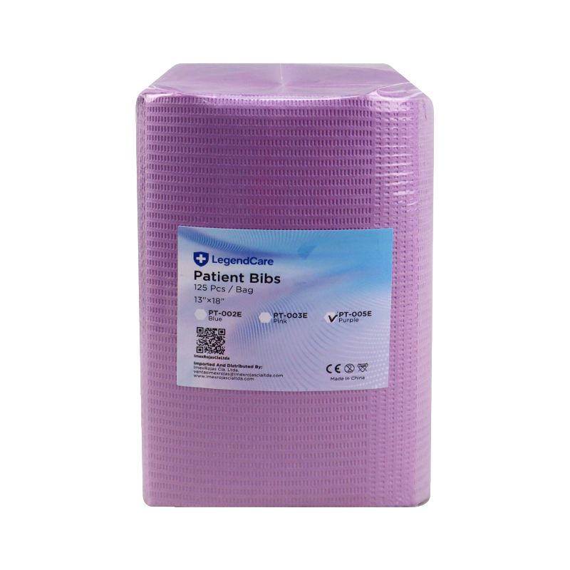 Babero Dental Desechable, Paquete X 125 Unidades Morado LegendCare